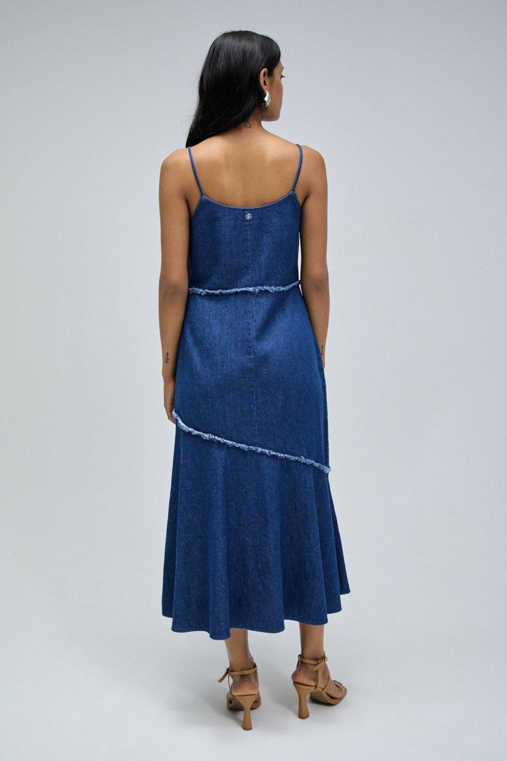 Light Denim Dress, Navy, large image number 3