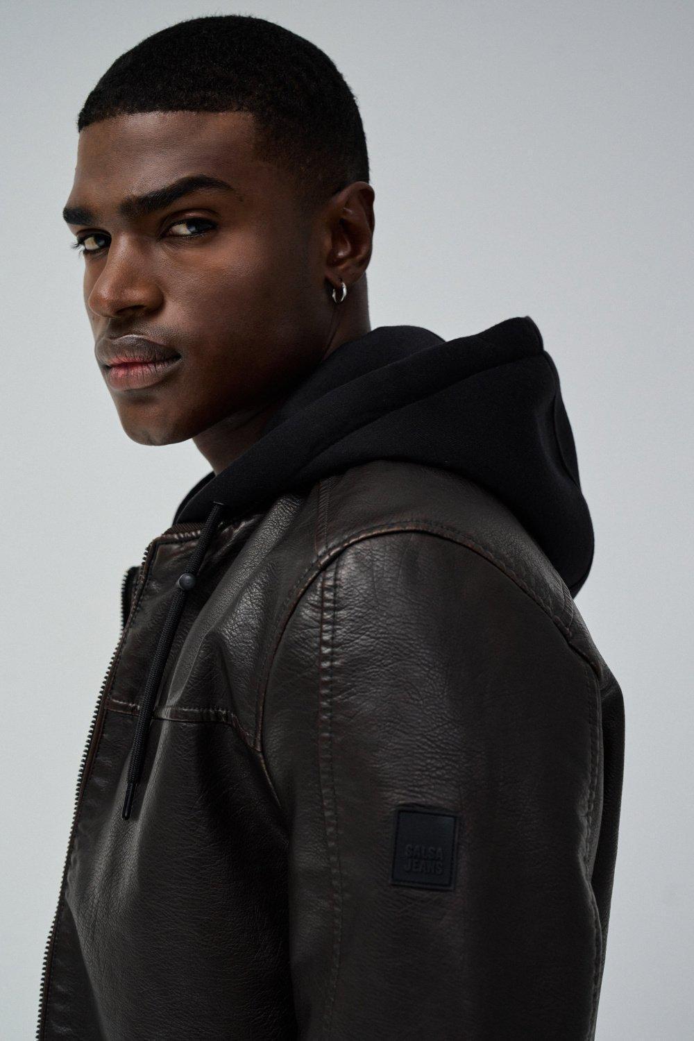 Brown Bomber Jacket Leather Effect, , large image number 4