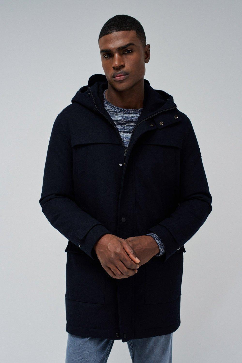 Solid Hooded Rain Wear, Navy, large image number 0