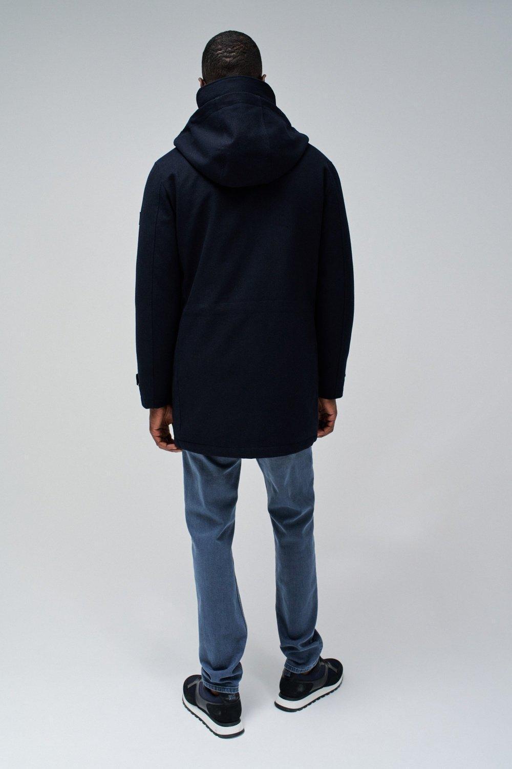 Solid Hooded Rain Wear, Navy, large image number 3