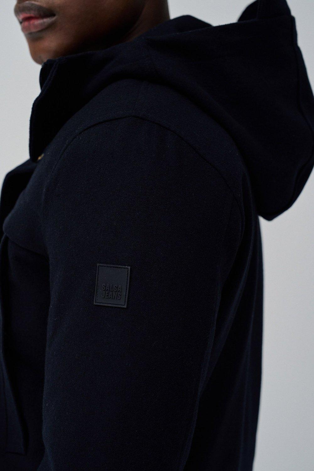 Solid Hooded Rain Wear, Navy, large image number 4