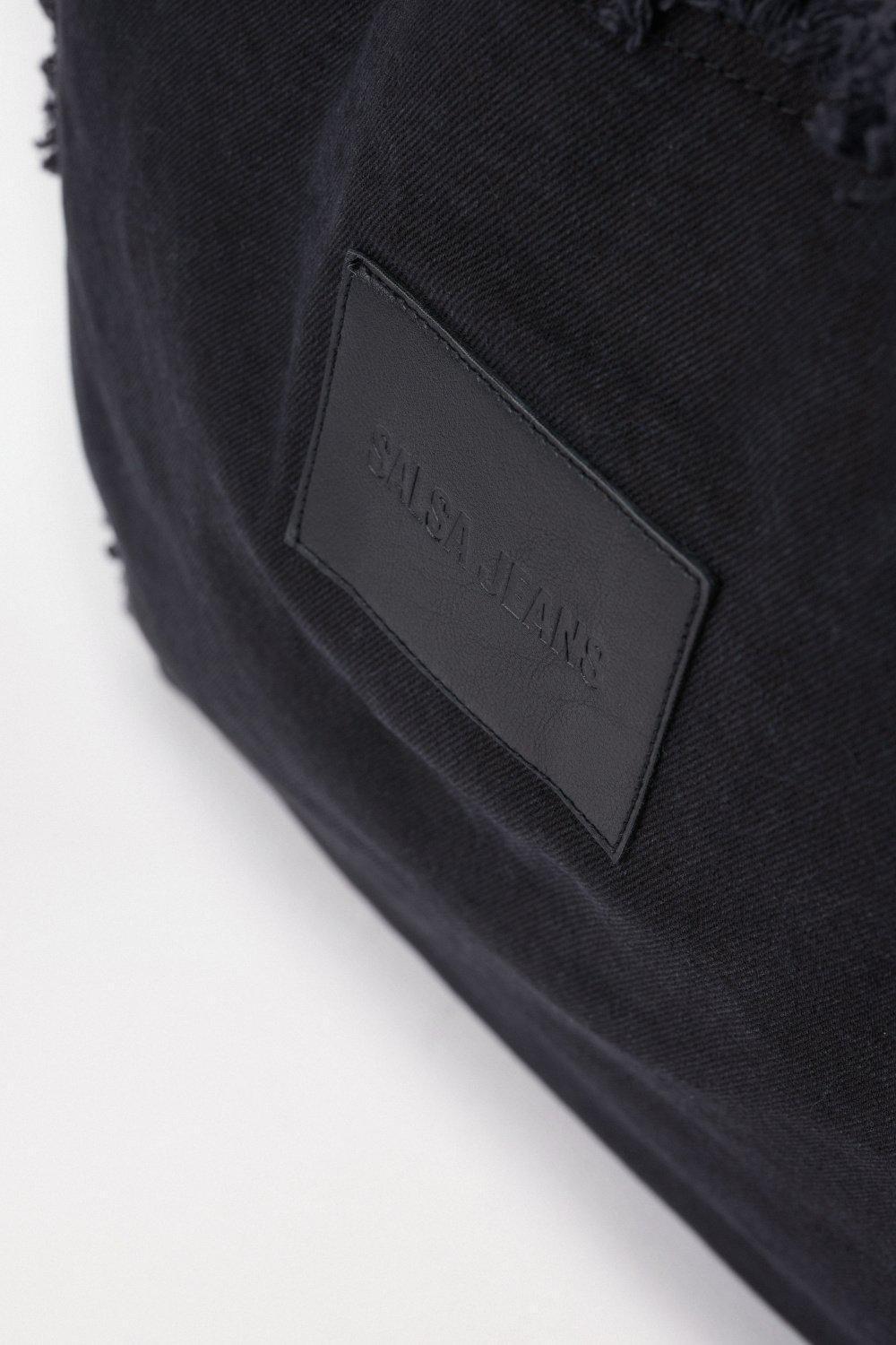 Denim Tote Bag, Black, large image number 4