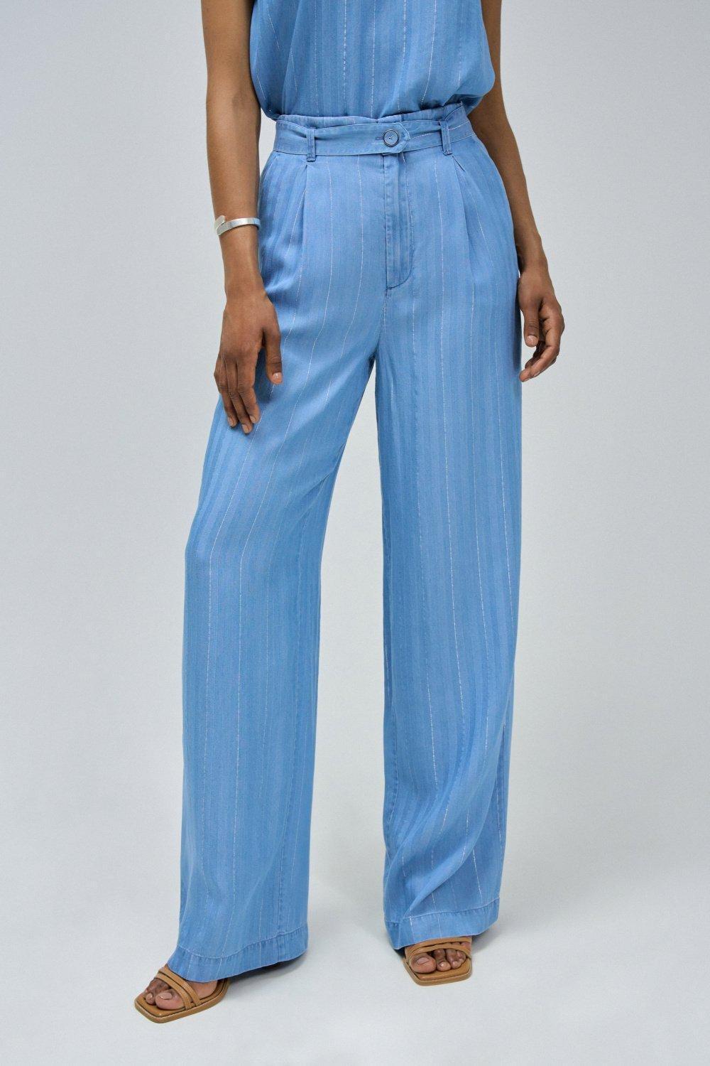 Blue Palazzo Leg Jeans, , large image number 4