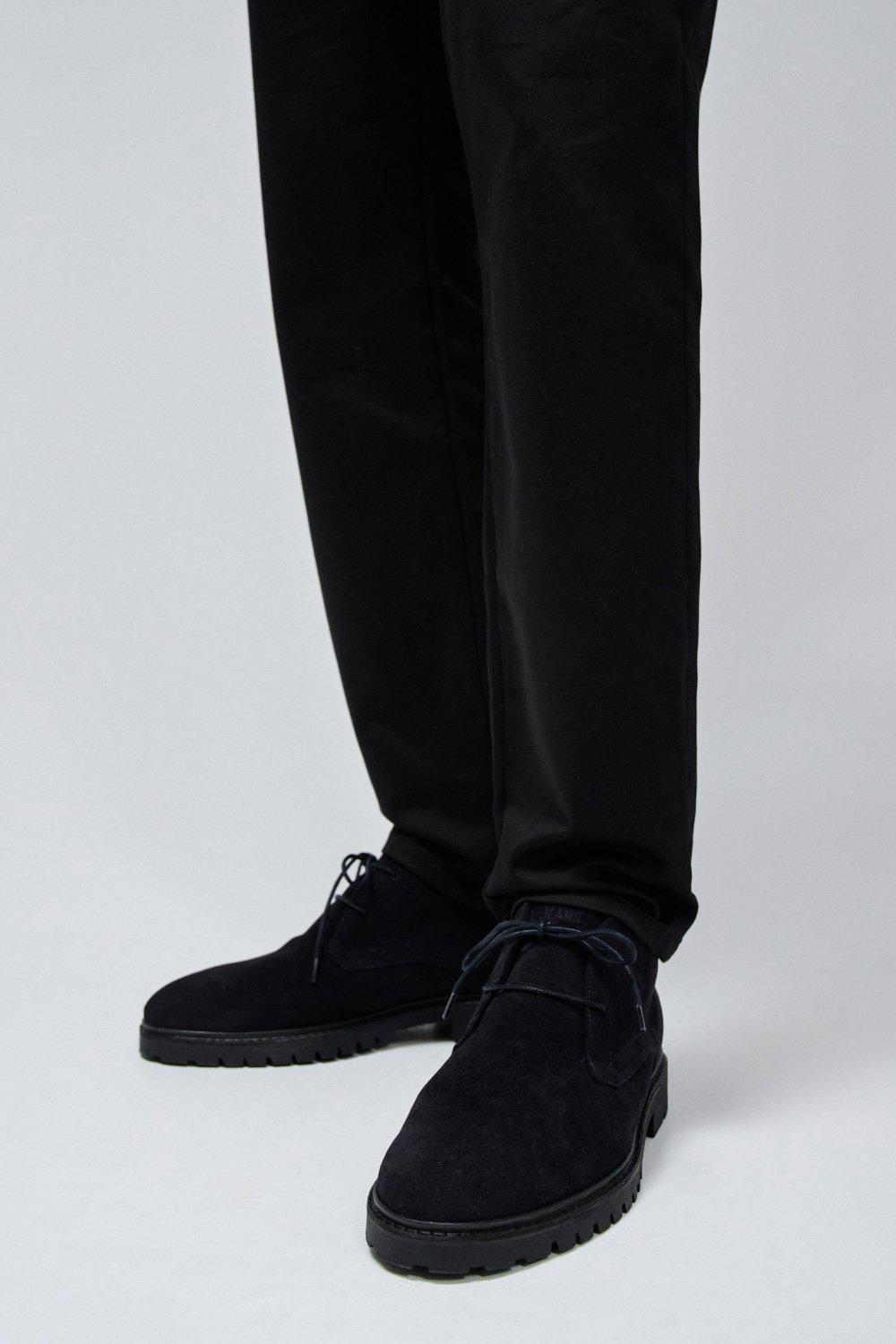 Blue Solid Chukka Boots, , large image number 1
