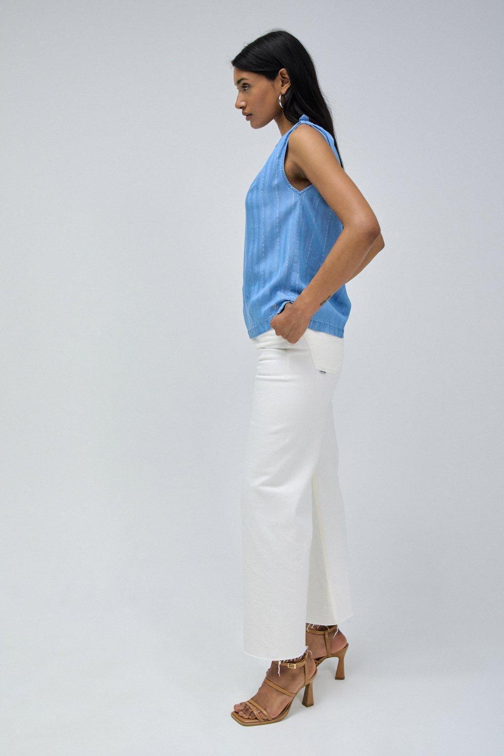 Blue Light Denim Top, , large image number 2