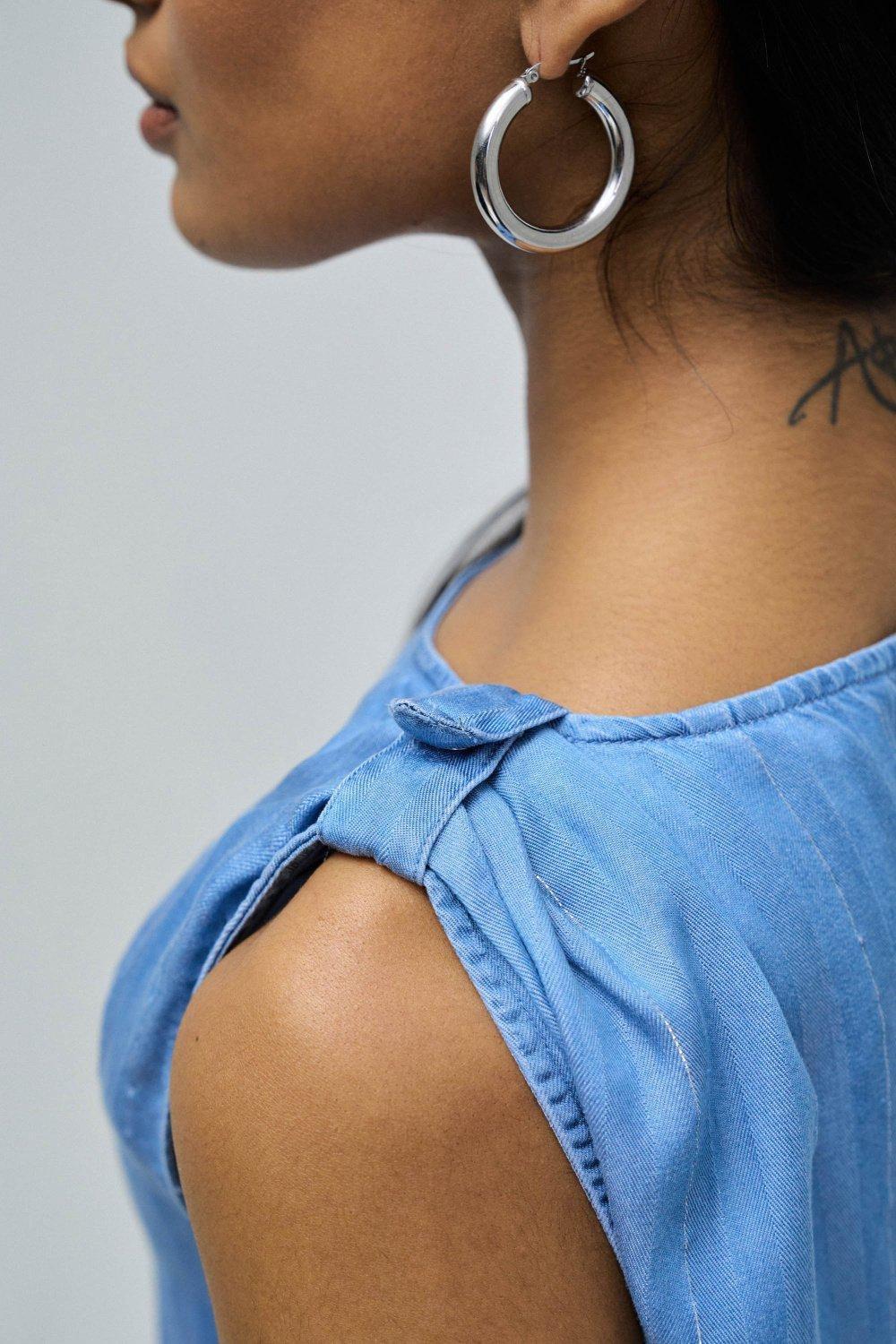 Blue Light Denim Top, , large image number 4
