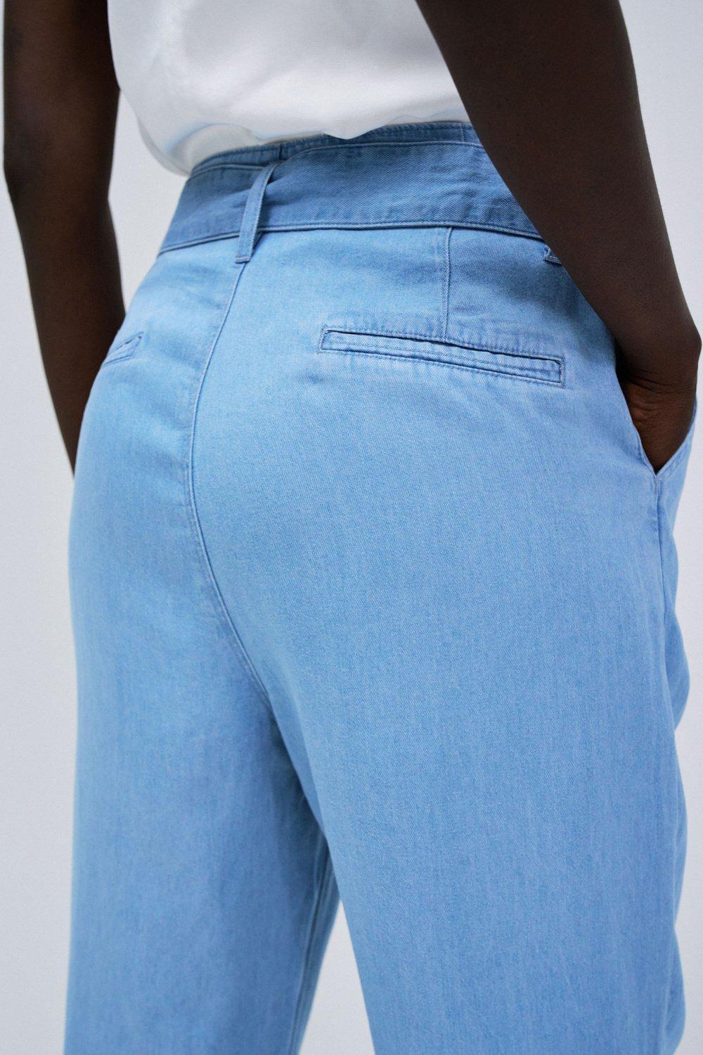 Baggy Light Denim Pants, Blue, large image number 3