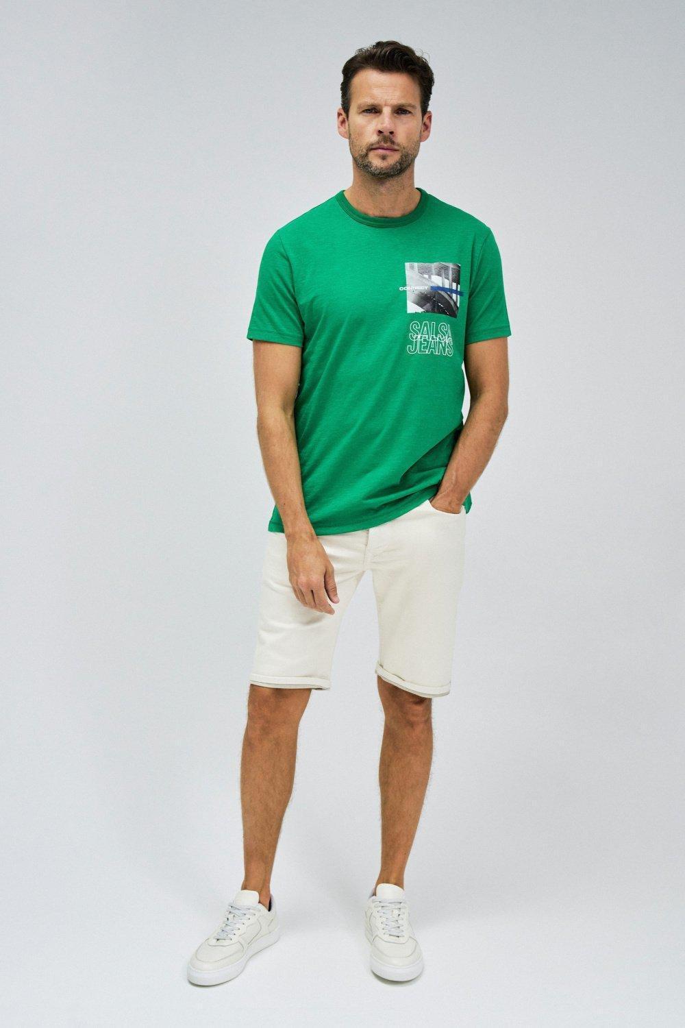 Detailed T-Shirt, Green, large image number 1