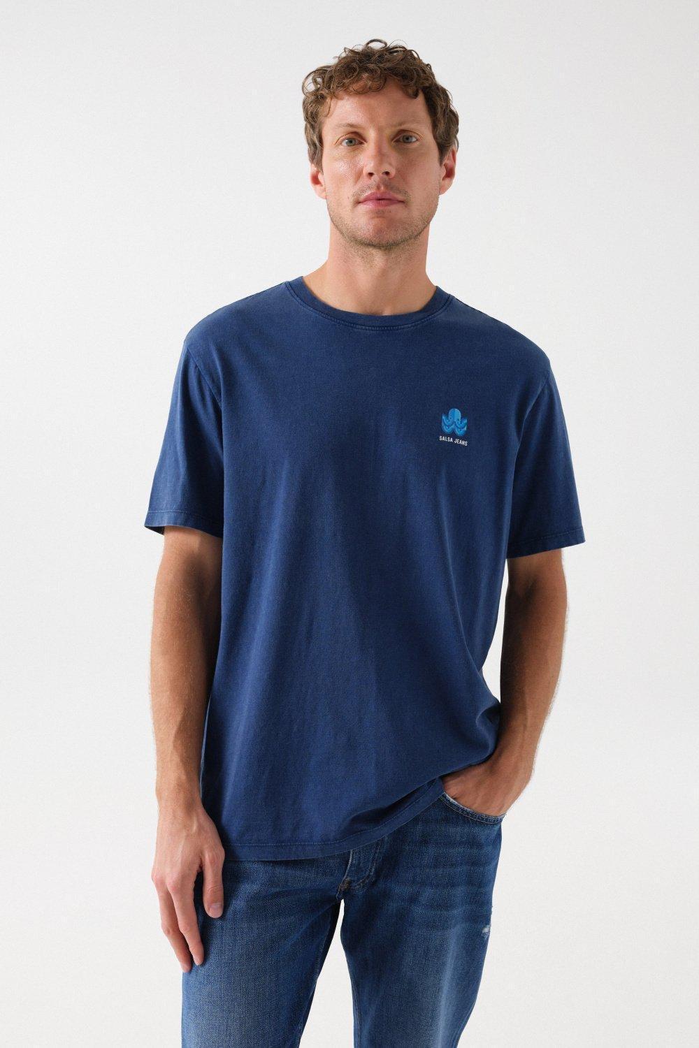 Printed T-Shirt, Navy, medium