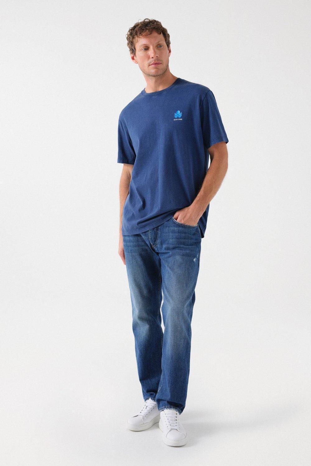 Printed T-Shirt, Navy, medium