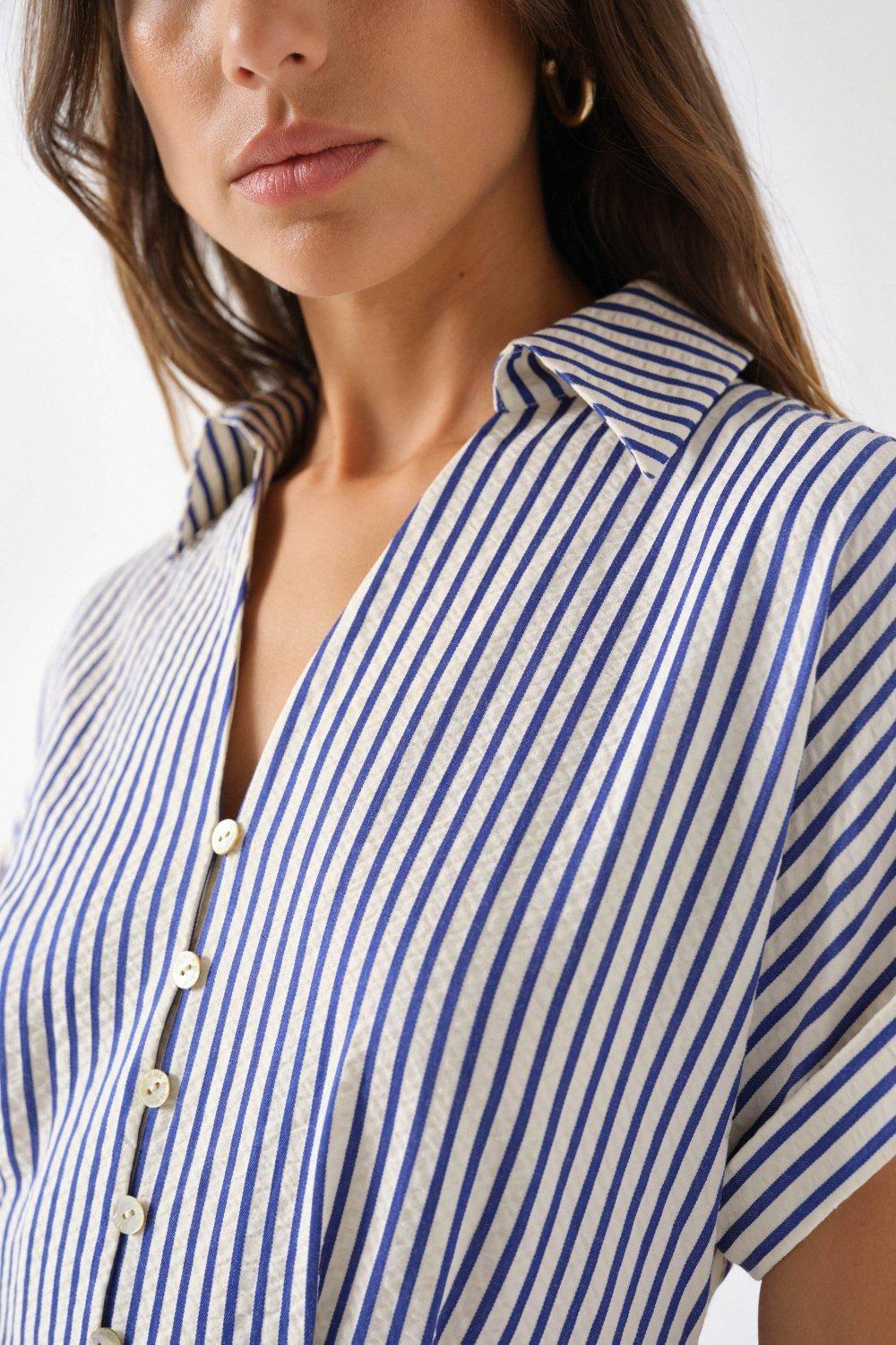 Blue Long Striped Dress, , large image number 4