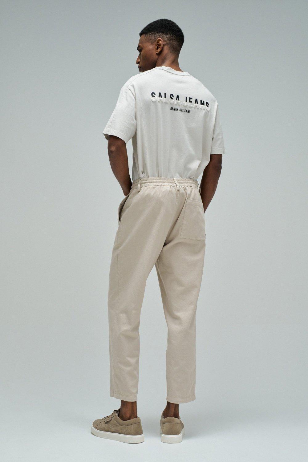 Jogger Pants With Linen, Beige, large image number 3