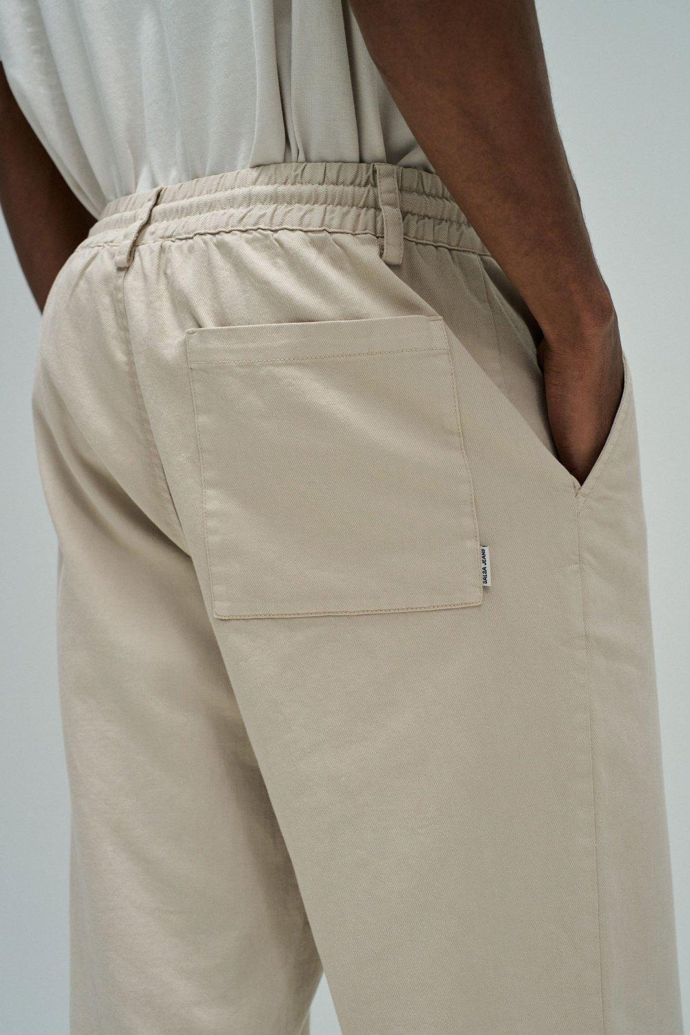 Jogger Pants With Linen, Beige, large image number 4