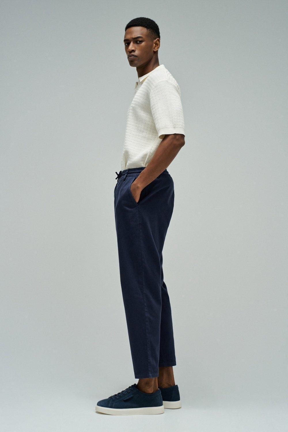 Jogger Pants With Linen, Blue, large image number 2