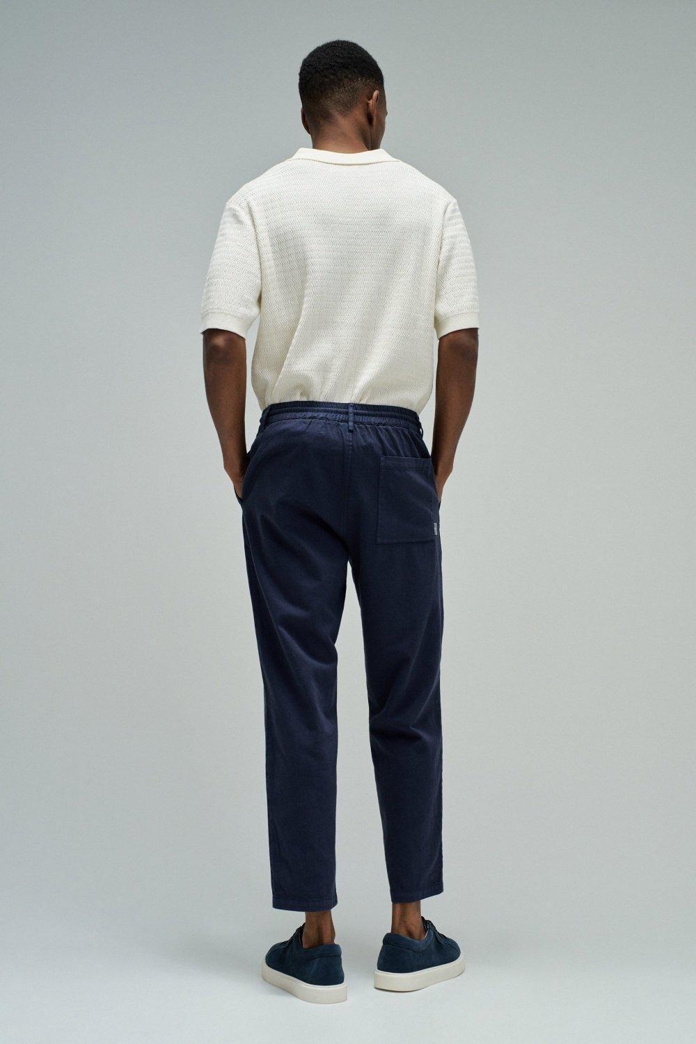Jogger Pants With Linen, Blue, large image number 3