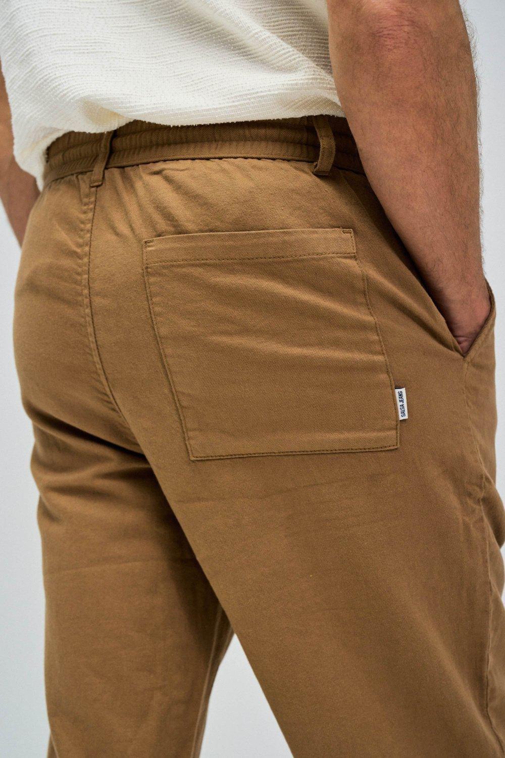 Slim Fit Joggers Pants, Brown, large image number 4