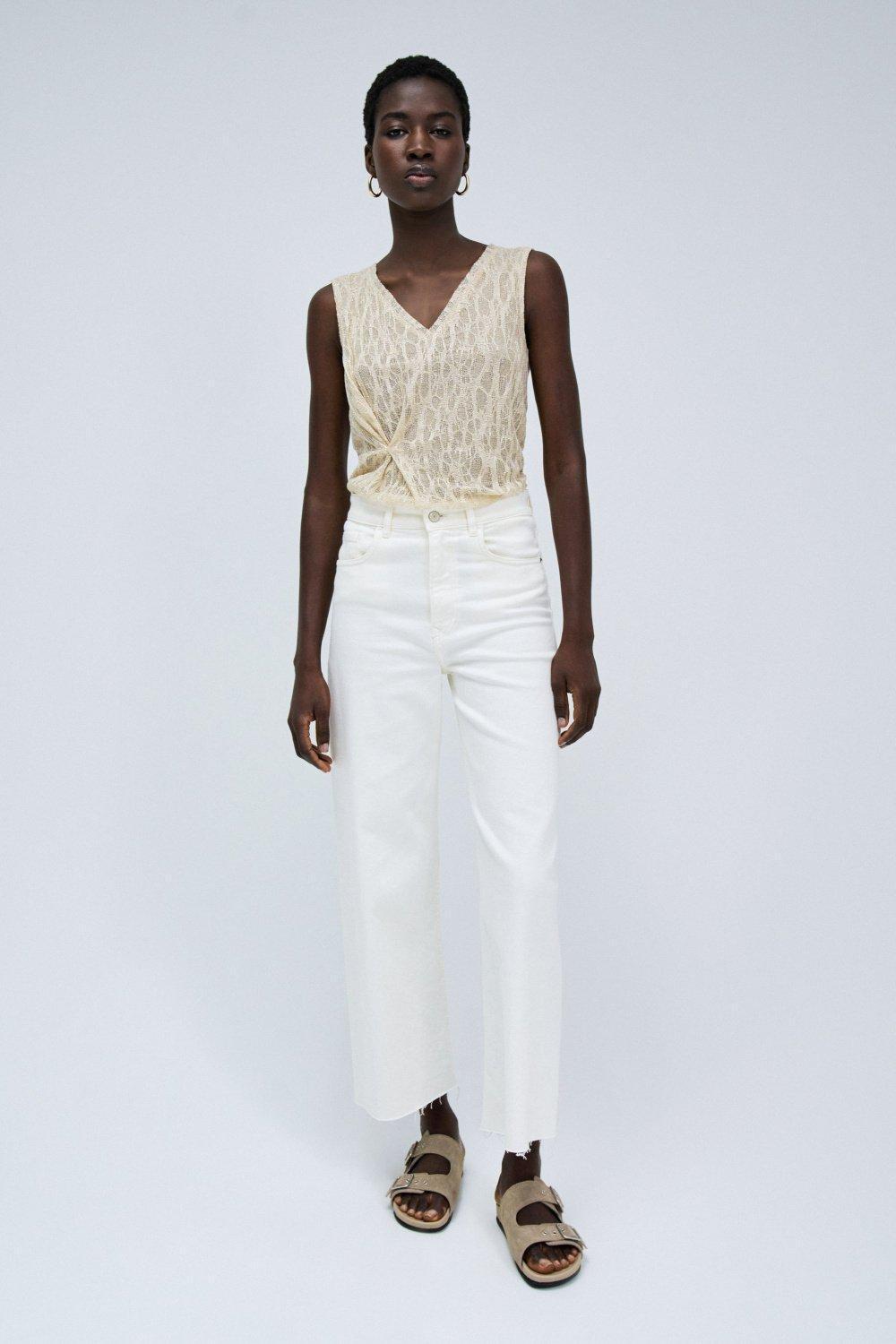 Beige Knitted Top, , large image number 1