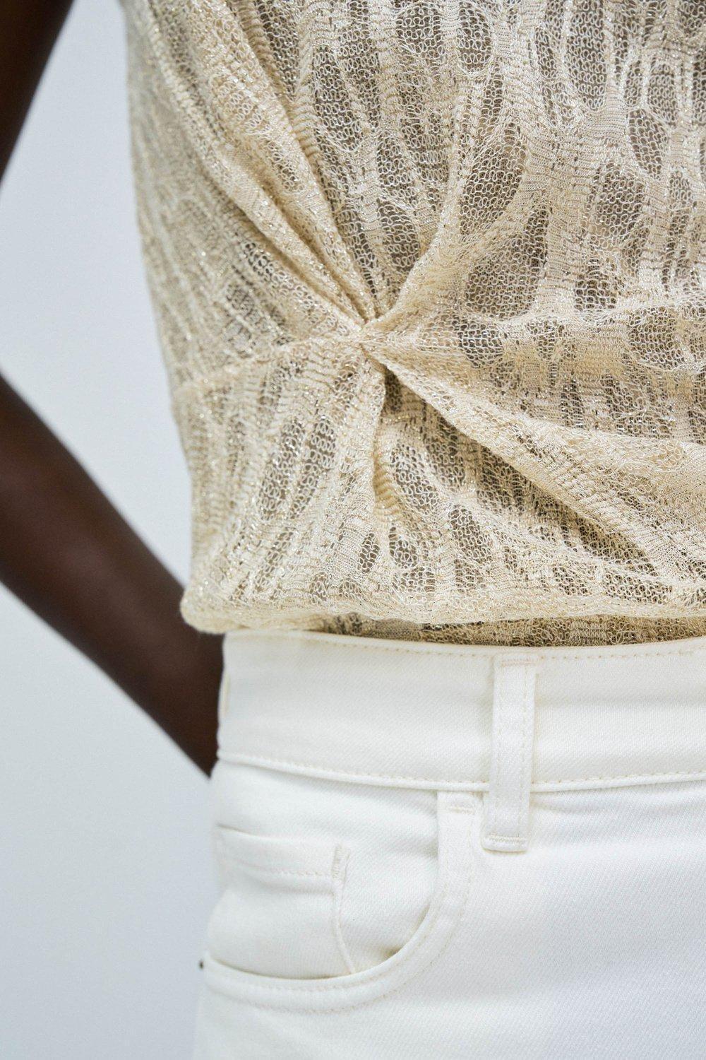 Beige Knitted Top, , large image number 4