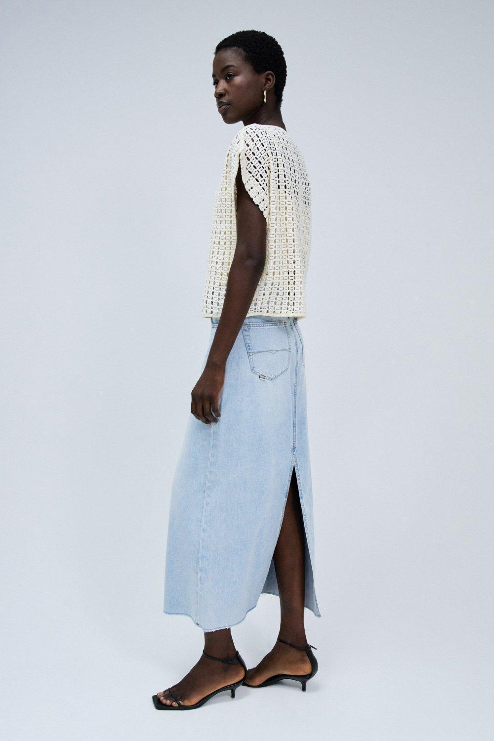 Crochet T-Shirt, Beige, large image number 2