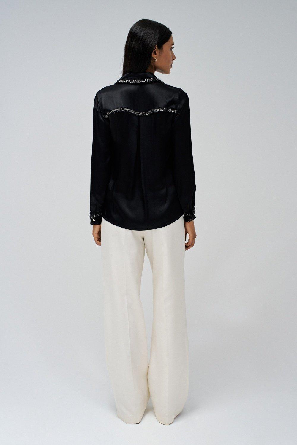 Embroidered Button Down Blouse, , large image number 3