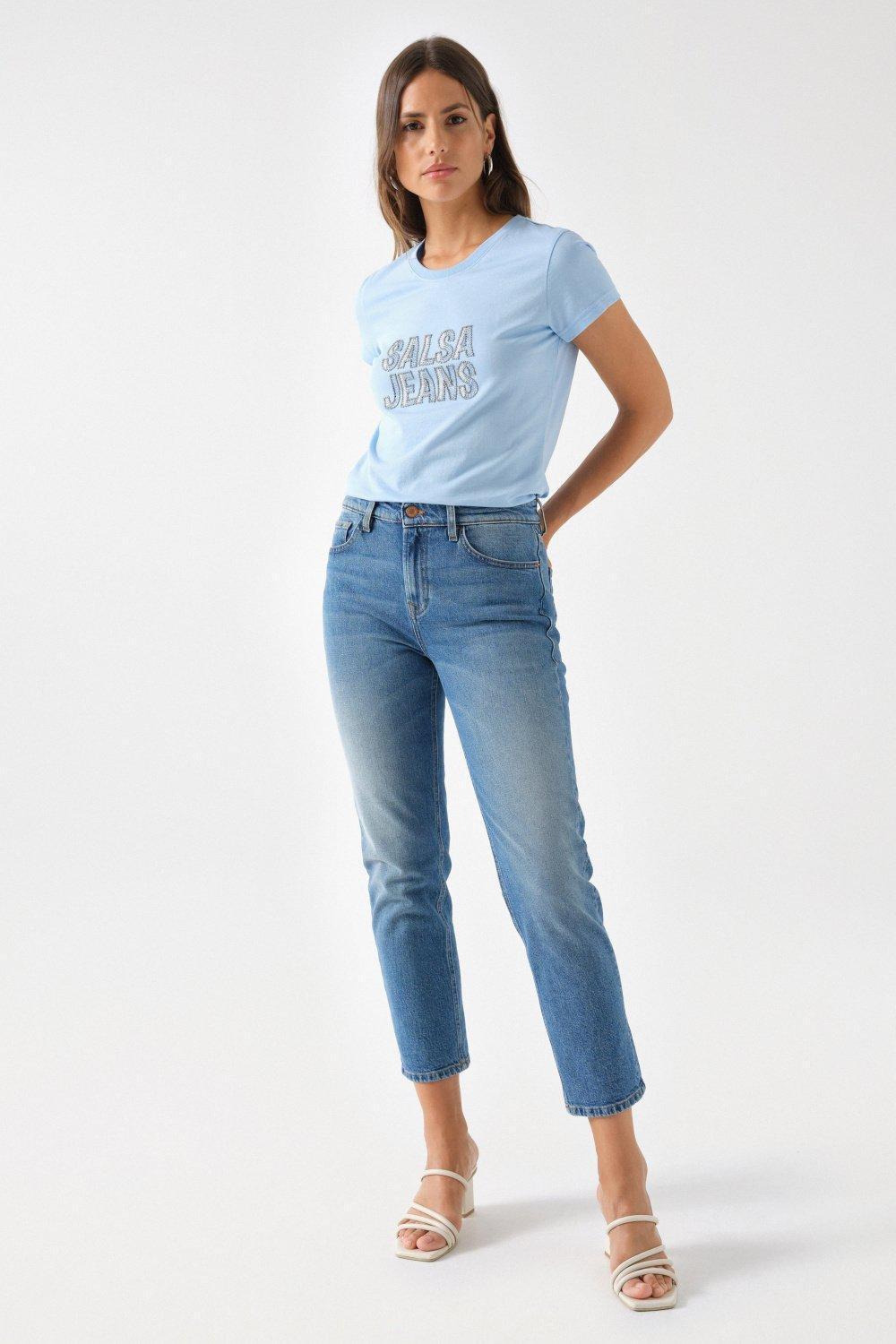 Detailed T-Shirt, Blue, large image number 1