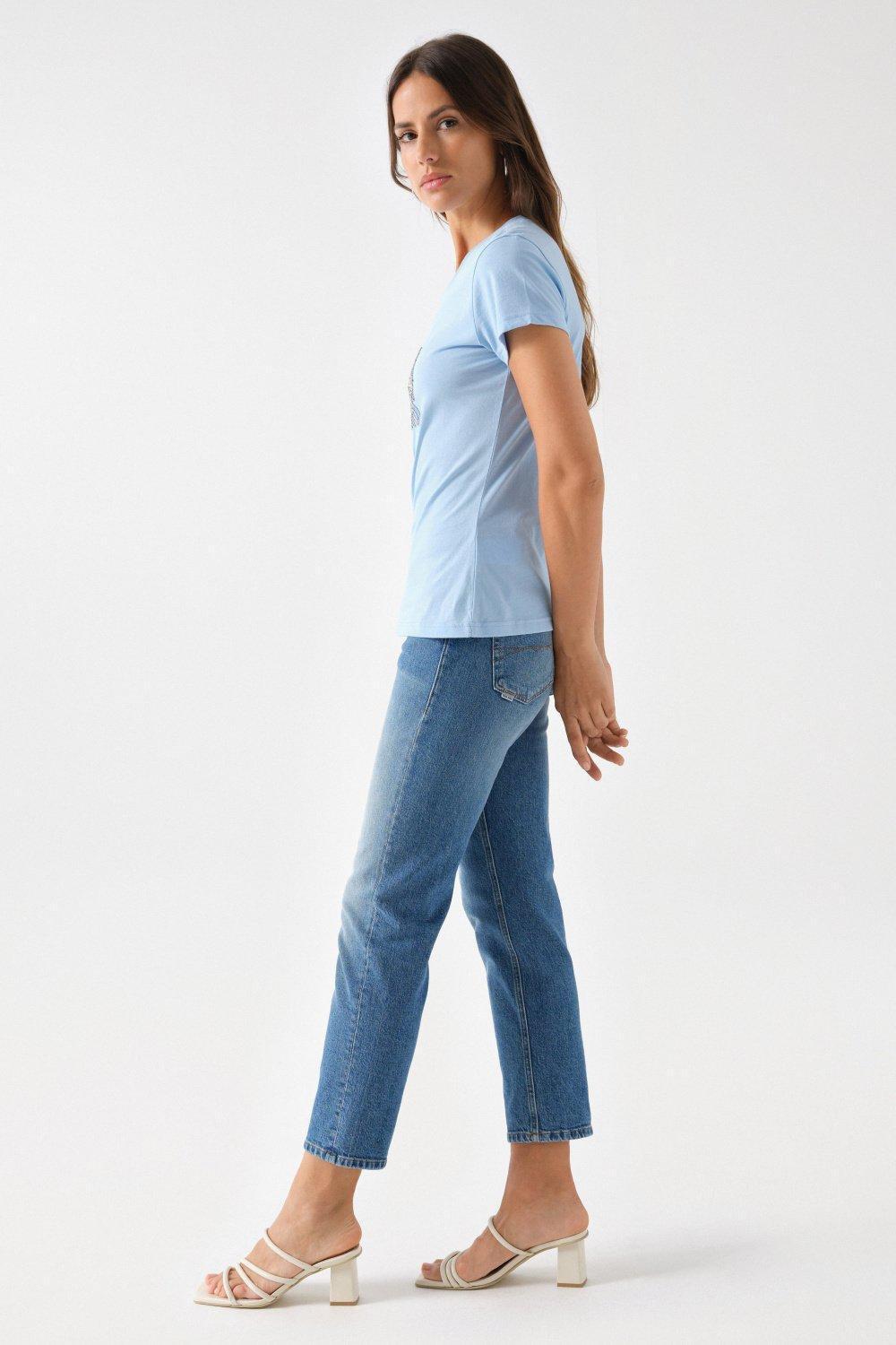 Detailed T-Shirt, Blue, large image number 2