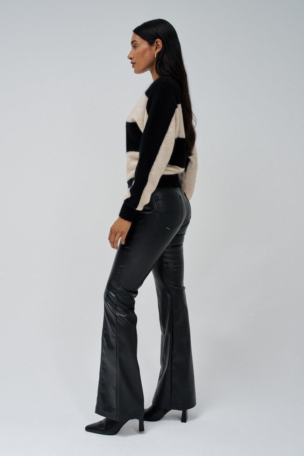 Striped Cropped Sweater, Beige, large image number 2