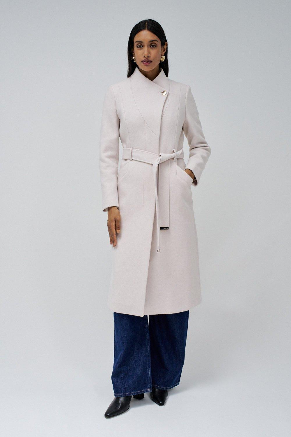 Grace Long Woollen Coat With Belt, , large image number 0