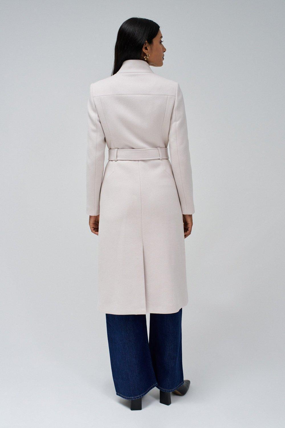 Grace Long Woollen Coat With Belt, , large image number 3