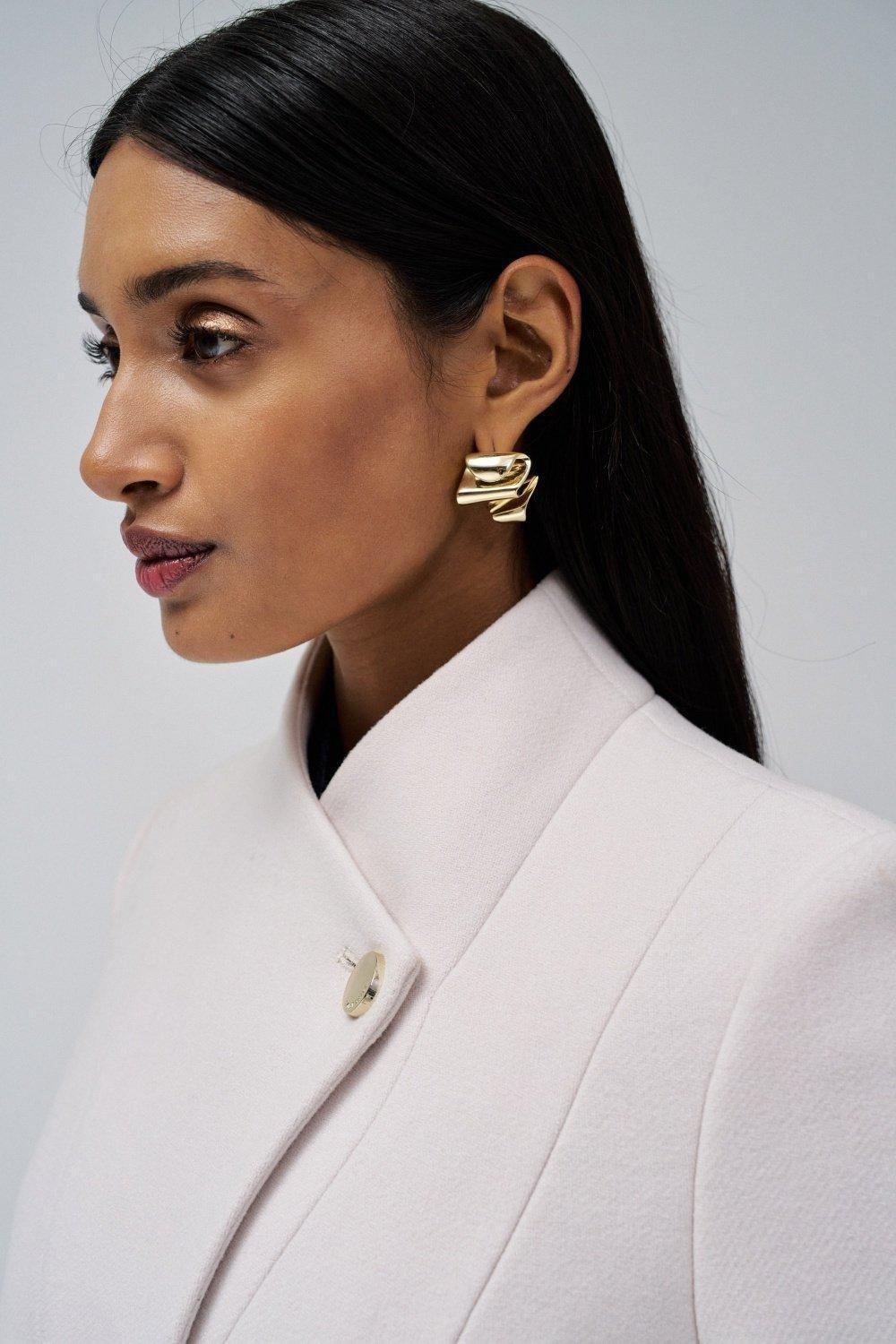 Grace Long Woollen Coat With Belt, , large image number 4