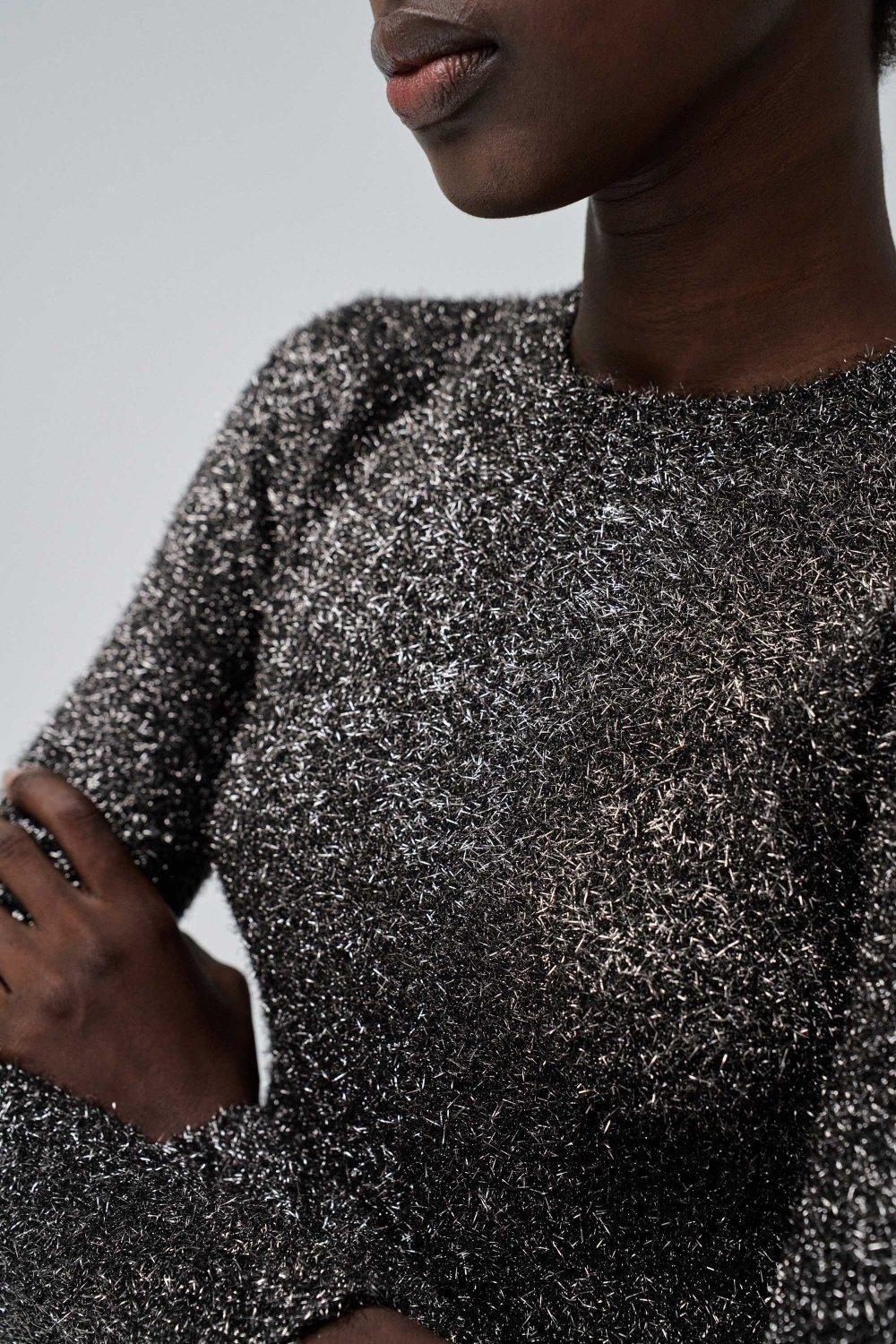 Knitted Sweater, Black, large image number 4