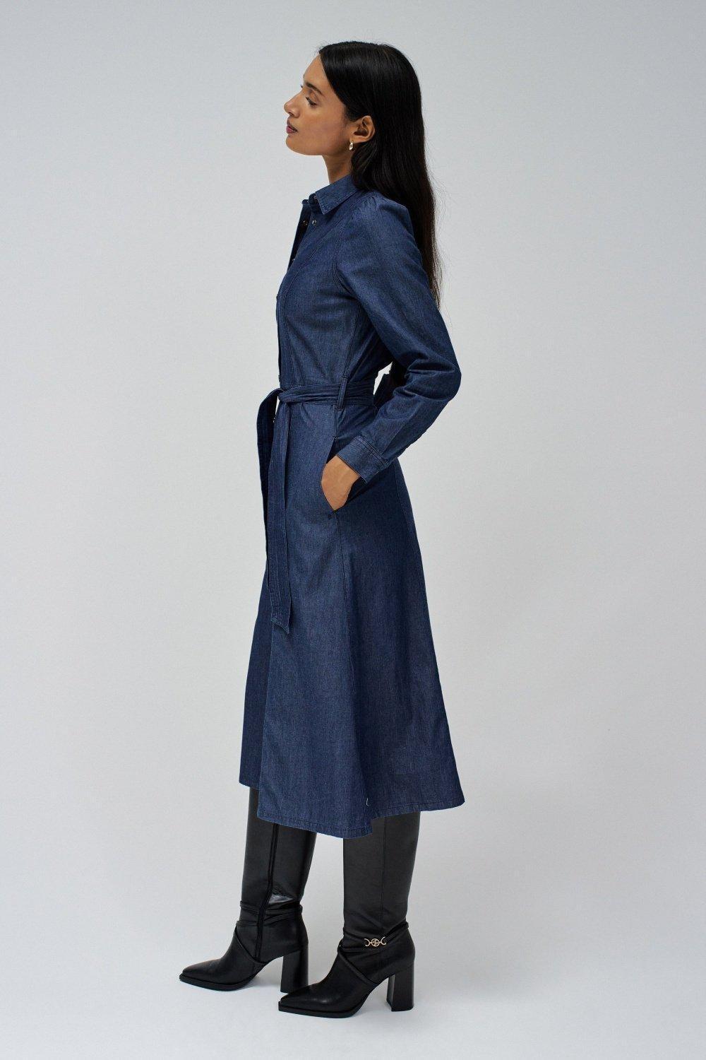 Classic Midi Dress, Navy, large image number 2