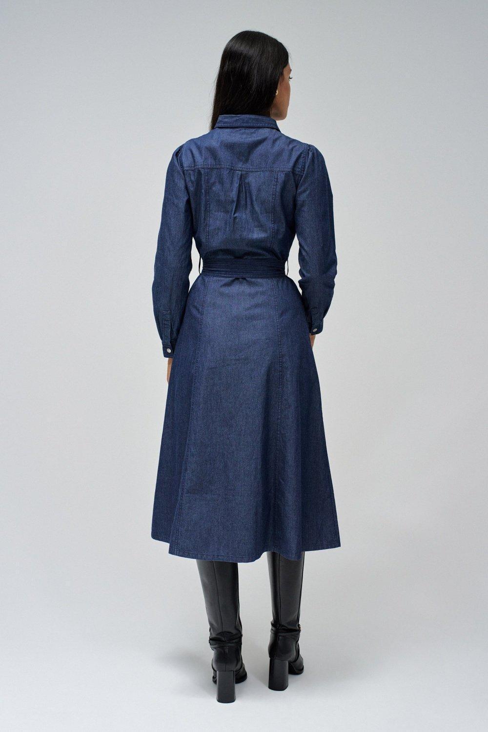 Classic Midi Dress, Navy, large image number 3