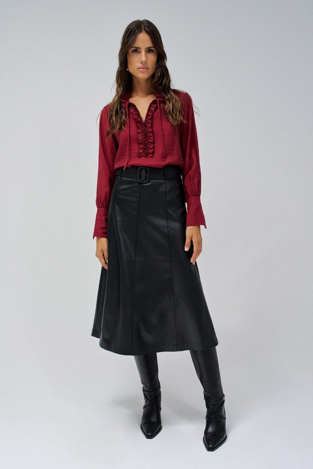 Plain Midi Skirt, , large image number 1