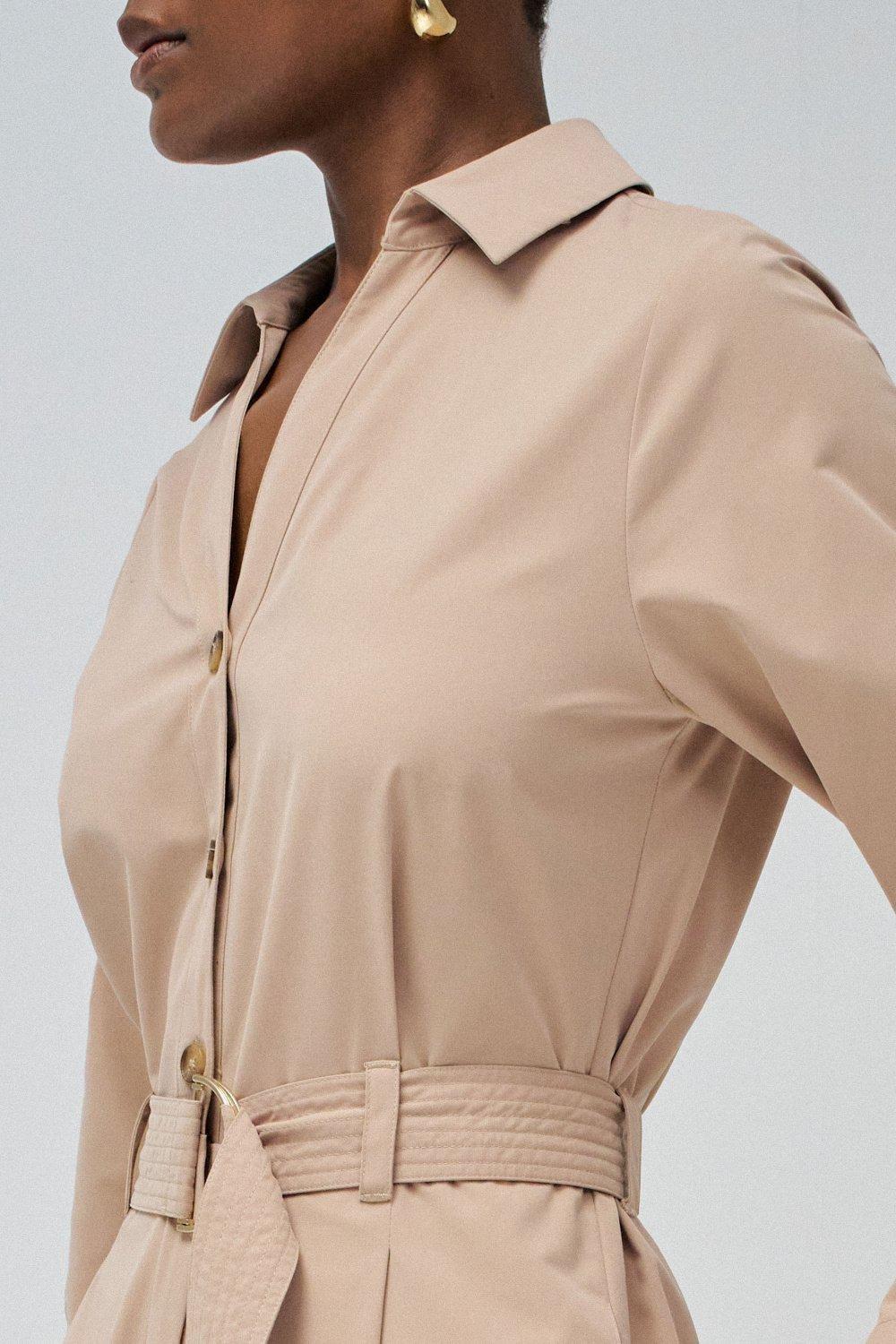 Beige Plain Jumpsuit, , large image number 4