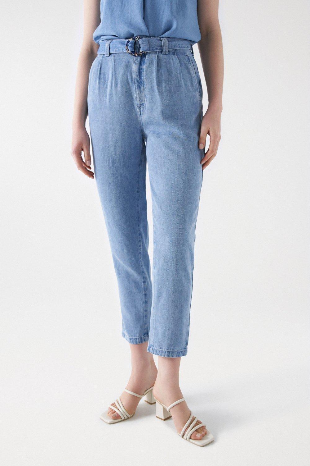 Denim Baggy Pants, Blue, large image number 0