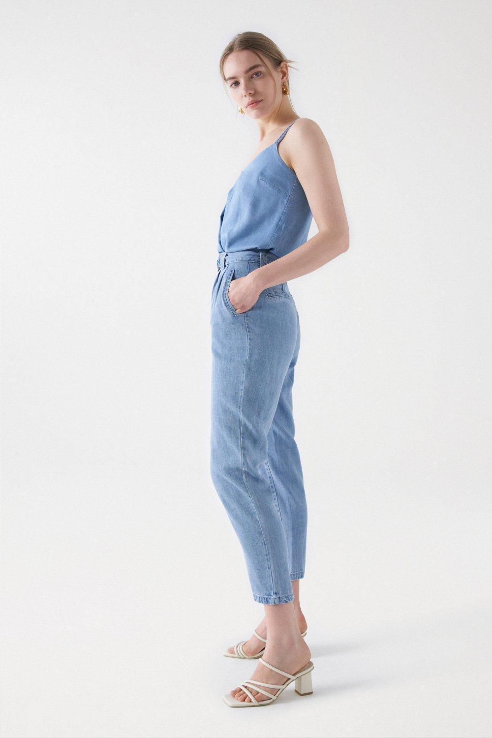 Denim Baggy Pants, Blue, large image number 2