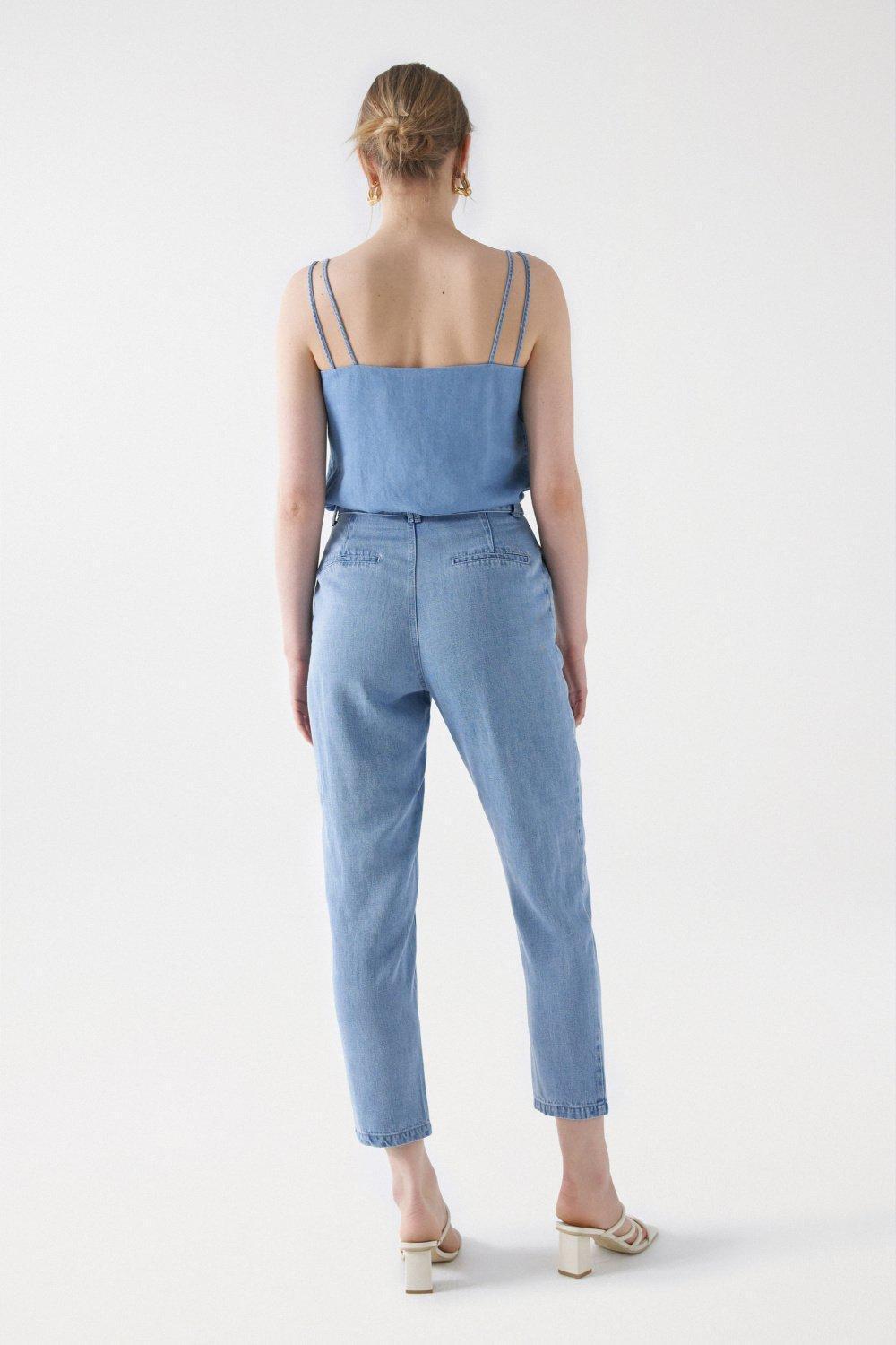 Denim Baggy Pants, Blue, large image number 3