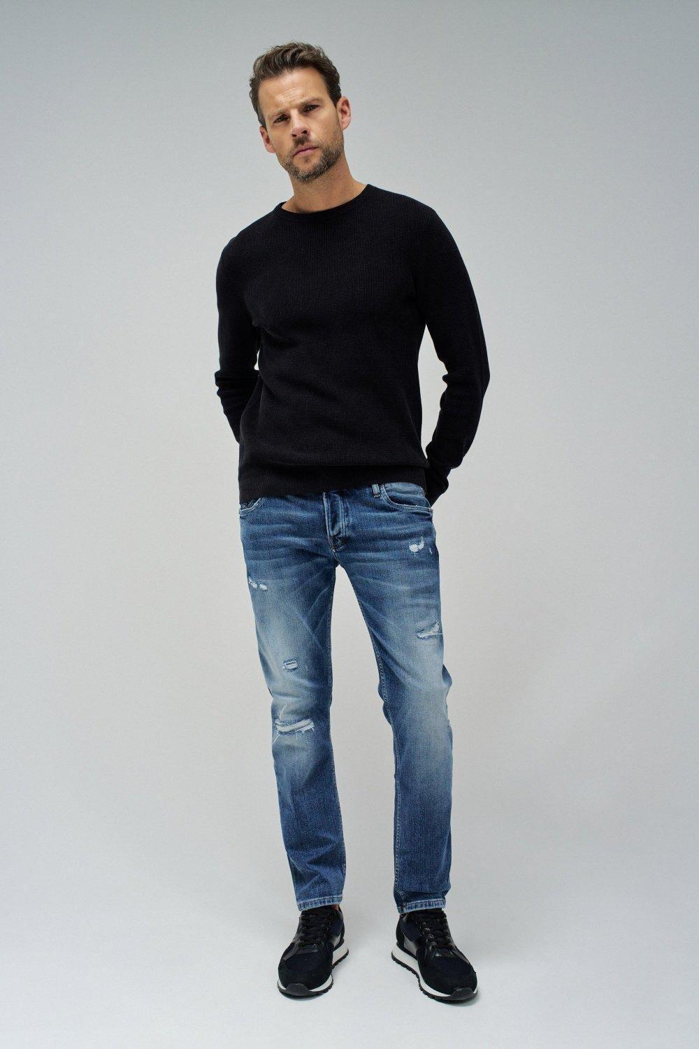 Solid Slim Jeans, Navy, large image number 1