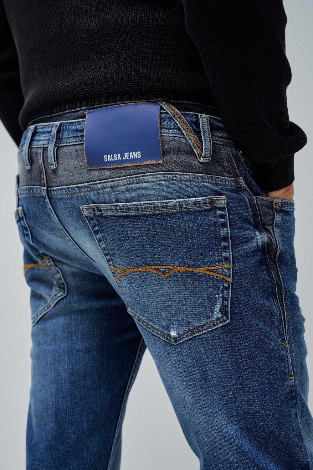 Solid Slim Jeans, Navy, large image number 4