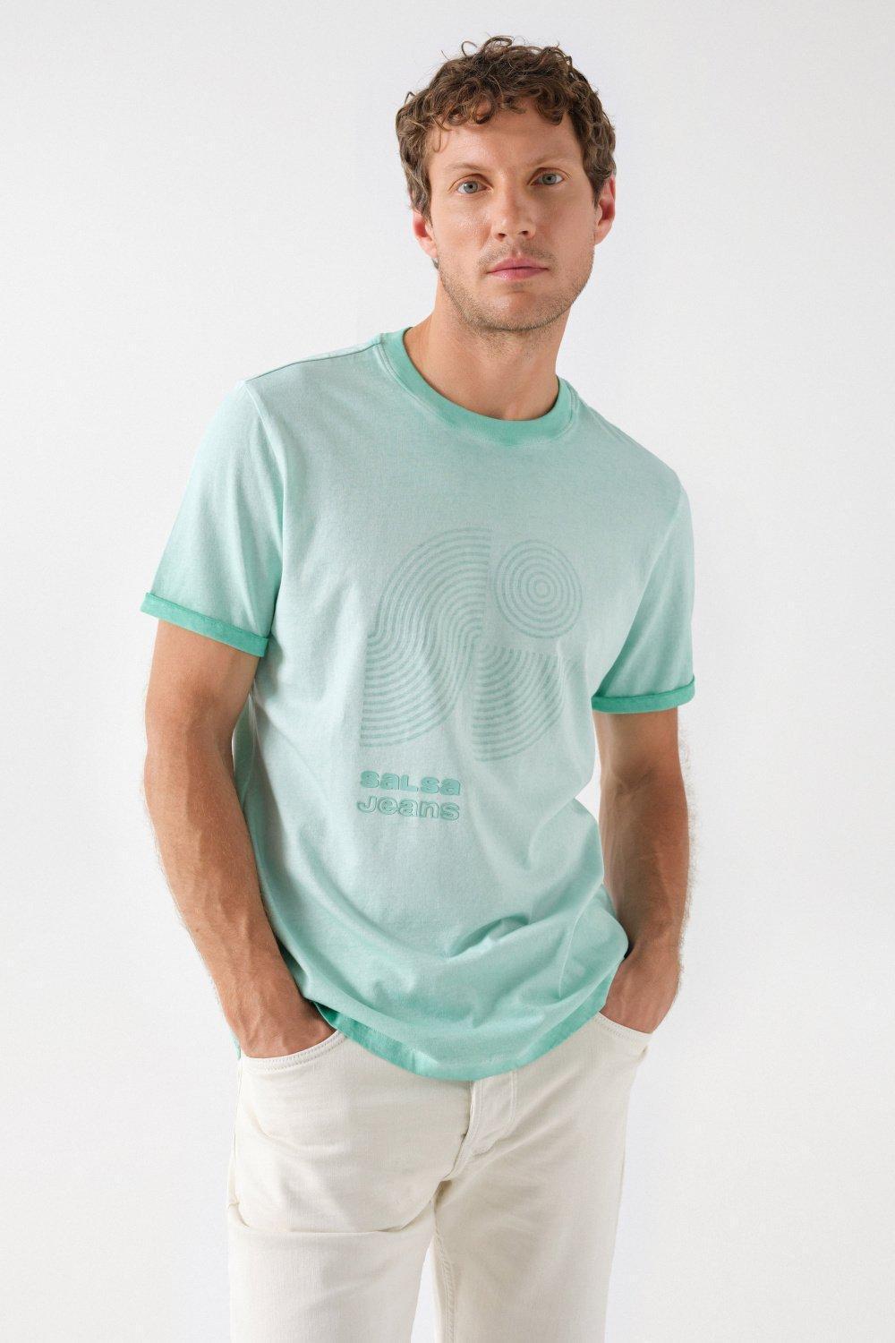Printed T-Shirt, Green, medium