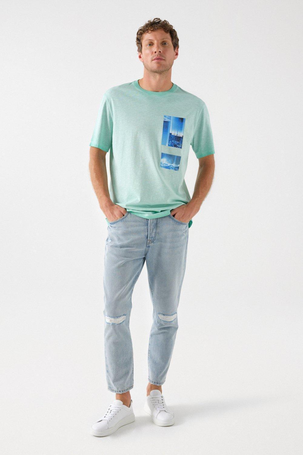 Green Branded Print T-Shirt, , large image number 1