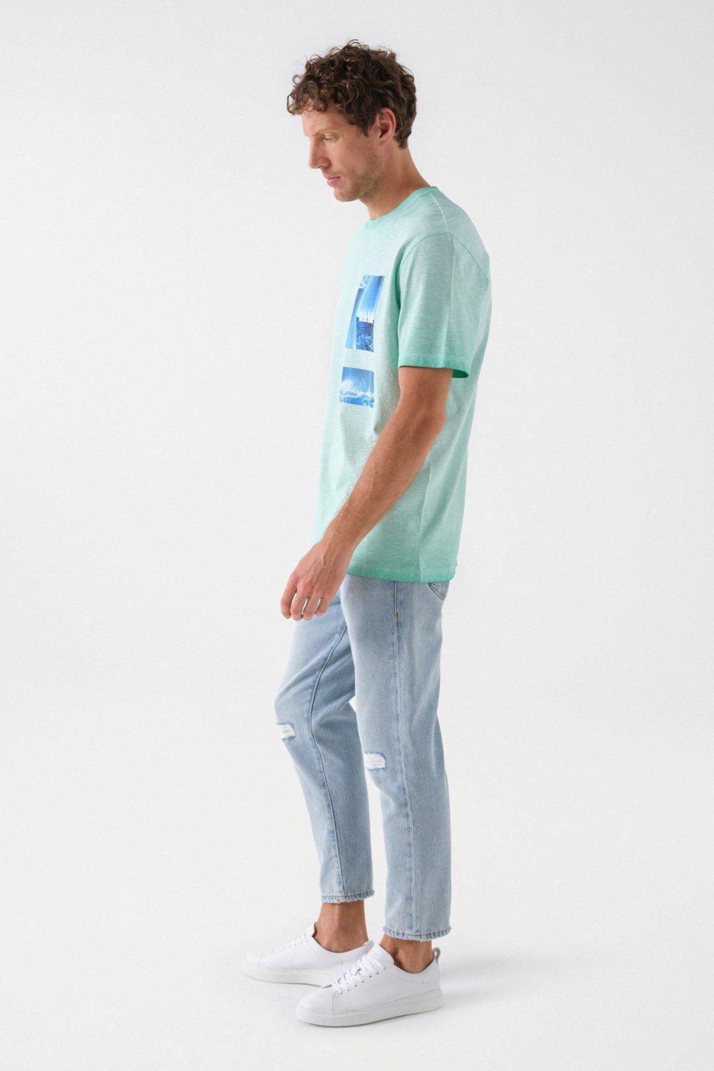 Branded Print T-Shirt, Green, medium