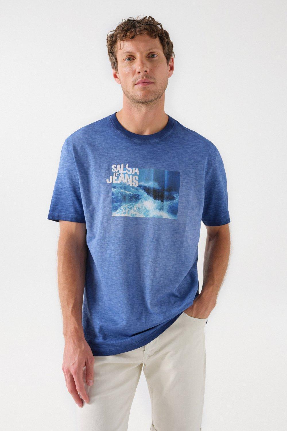 Branded Print T-Shirt, Blue, large image number 0