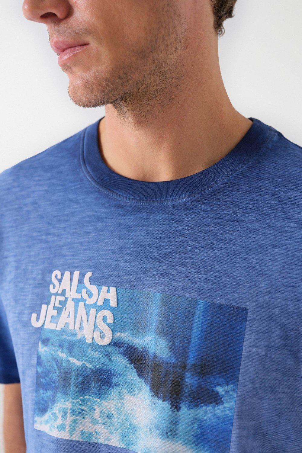 Branded Print T-Shirt, Blue, large image number 4