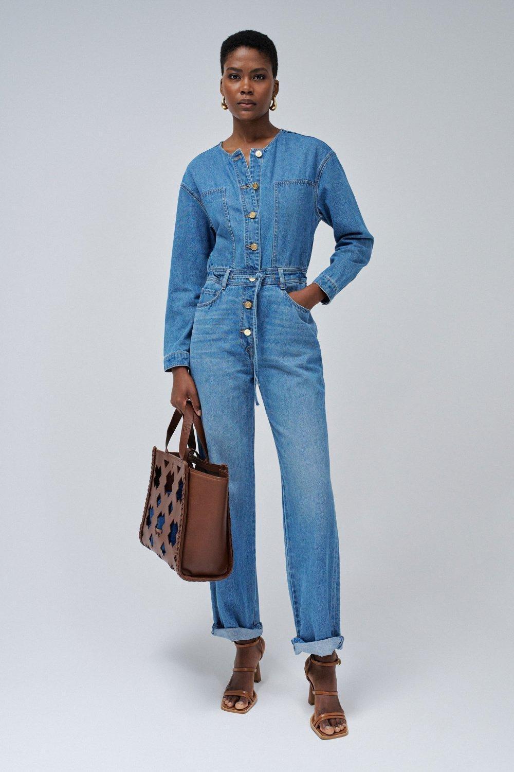Blue Plain Jumpsuit, , large image number 0