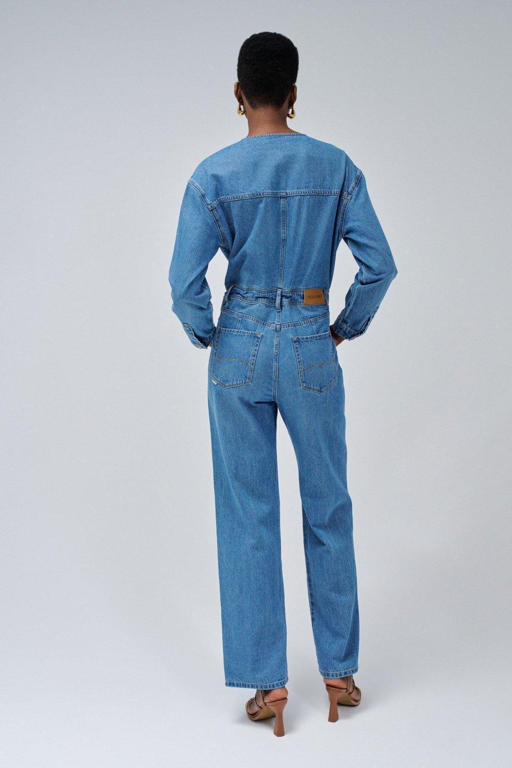 Blue Plain Jumpsuit, , large image number 3