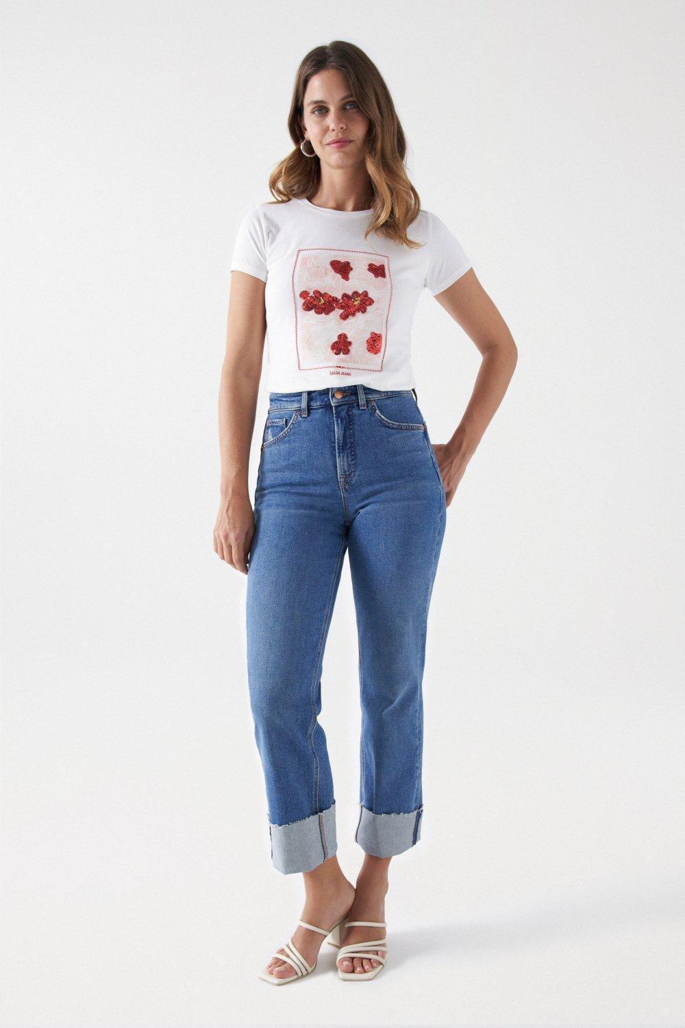 Floral Print T-Shirt, Pearl, large image number 1