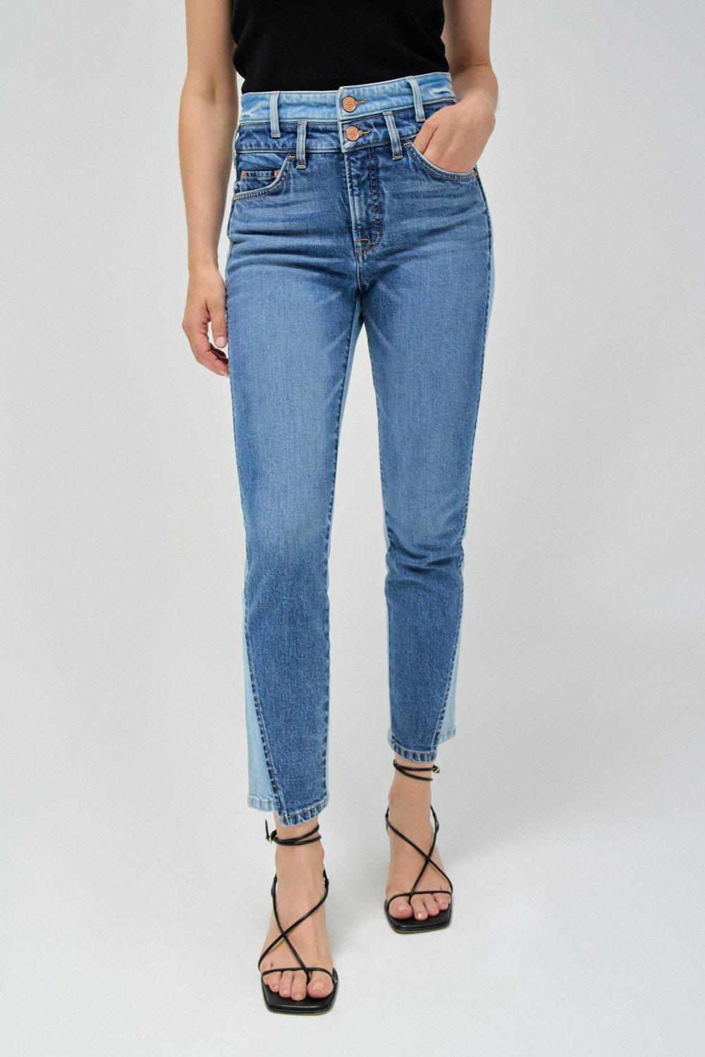 Light Wash Ankle-Length Jeans, Blue, large image number 0