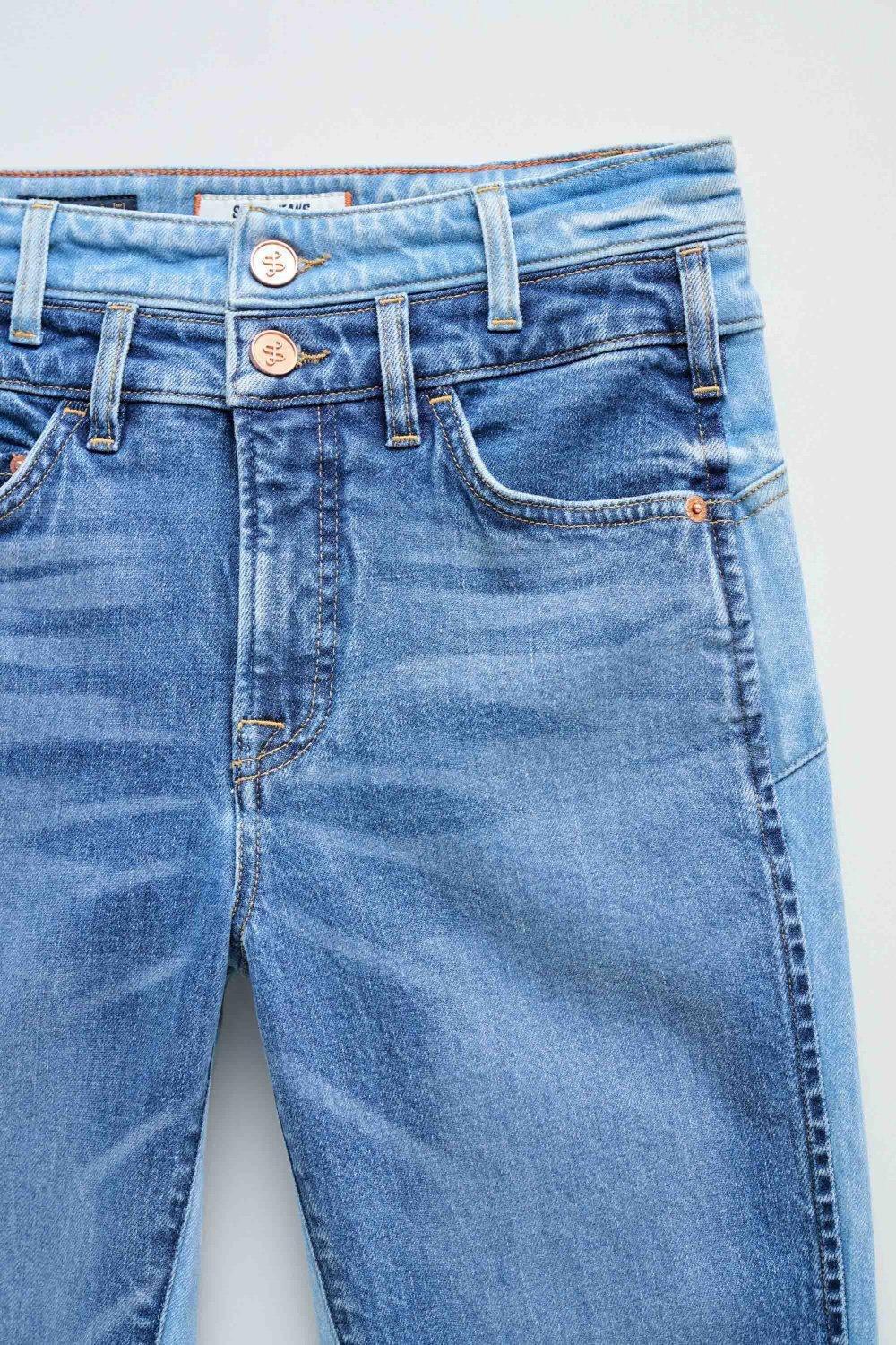 Light Wash Ankle-Length Jeans, Blue, large image number 1